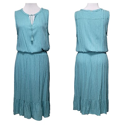 #ad Prana Womens XL Sentinel Blue Open Neck Elastic Drop Waist Maxi Summer Dress $44.98