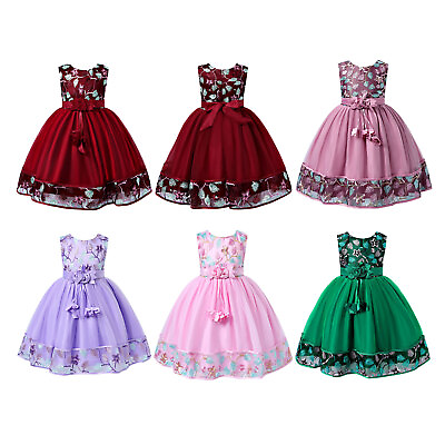 #ad Kids Flower Girl Dress Formal Princess Formal Party Wedding Bridesmaid Ball Gown $9.11