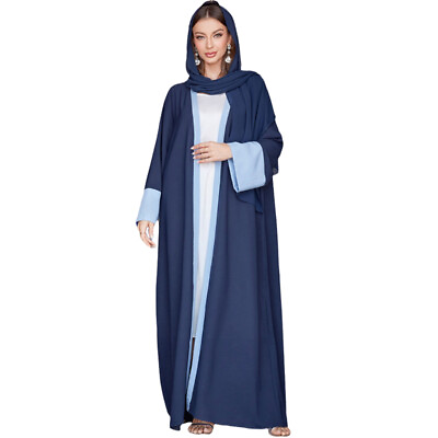 #ad Dubai Abaya Muslim Women Open Cardigan Maxi Dresses Islamic Kaftan Kimono Arabic $29.12