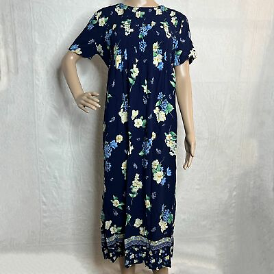 #ad Navy Floral Short Sleeve Maxi Dress $19.00
