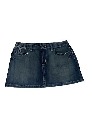 #ad Apollo Jeans Size L Mini Denim Skirt Length 12” Cotton Spandex #L2 $10.90