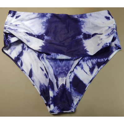 #ad Zaful Women#x27;s Purple and White Bikini Bottoms Size 6 $6.99