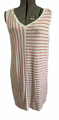 #ad Striped Beach Swim Cover Up Dress XL Soft Coastal $9.99