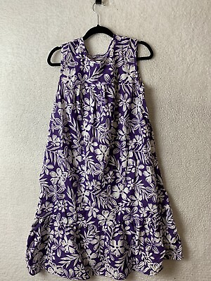 #ad Unbranded Unsized Purple Aloha Boho Dress Summer Beach Coverup Sundress $11.50