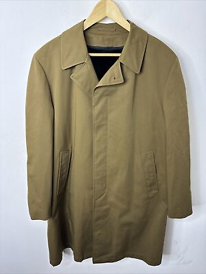 #ad #ad Vintage Sears Rain Weather Coat Overcoat Men 40 Brown Removable Lining Lined $45.00