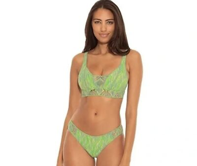 #ad NWOT Becca Green Crochet Bikini Top Size M $36.00