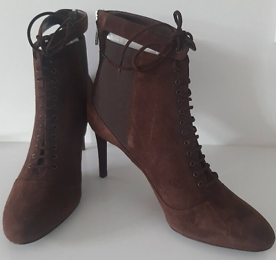 #ad CHRISTIAN DIOR Womens Boots Size 8.5 Brown Ankle Shoes Lacets 39 EUR NEW $459.00