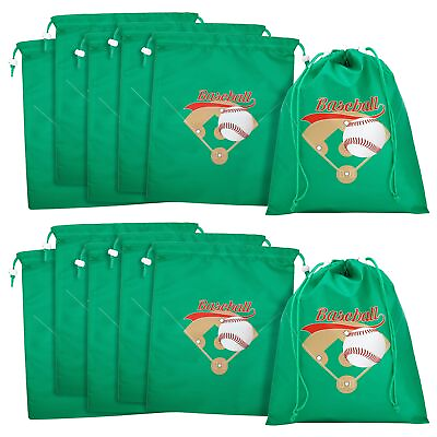 #ad #ad 12 Pack of Baseball Party Favor Bags Drawstring Pouches for Birthday 12 x 10quot; $14.99