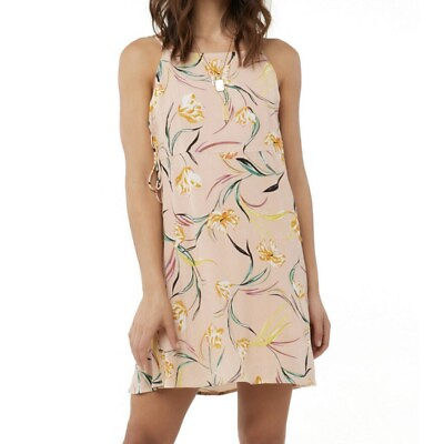 #ad #ad O#x27;Neill Frisco Sun Dress Size S Blush Pink Green Floral Side Ties Womens NEW $27.20