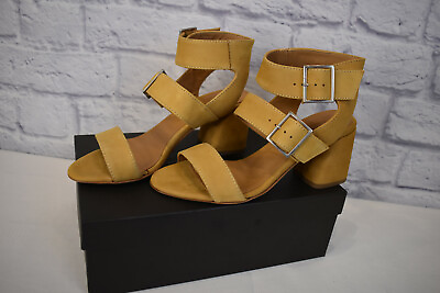Firenze.Studio Womens Heel Open Toe Sandals Shoes Mustard Size: 5.5 to 10 NEW $39.99