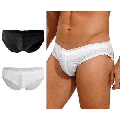 #ad Men#x27;s Swimming Trunks Briefs Low Waist Swimwear Elastic Beach Shorts Underwear $5.55