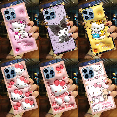 #ad For Samsung Galaxy S24 S23 S22 S21 S20 S10S9 Note20 Cute Hello Kitty Square Case $10.99
