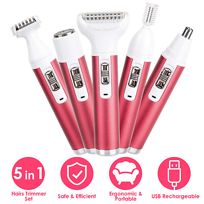 Women Electric Cordless Shaver 5 In 1 Hair Removal Razor Wet Dry Rechargeable $17.15