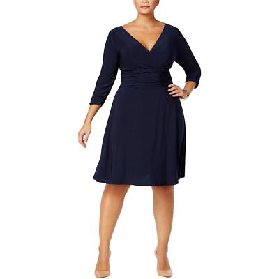 #ad NY Collection Womens Ruched A Line Party Cocktail And Party Dress Plus BHFO 4665 $11.99