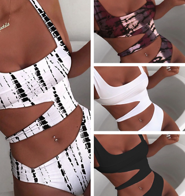 #ad Women#x27;s Swimsuit High Waisted Swimsuits Two Piece Bandage Athletic Bathing Suits $18.68