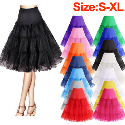#ad Woman#x27;s Vintage Petticoat Retro Underskirt 50s Swing Fancy Net Skirt Rockabilly $12.55