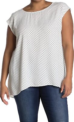 #ad #ad Halogen White Black Polka Dot Sleeveless Blouse Nordstrom Plus Loose Fit Size 3X $14.99