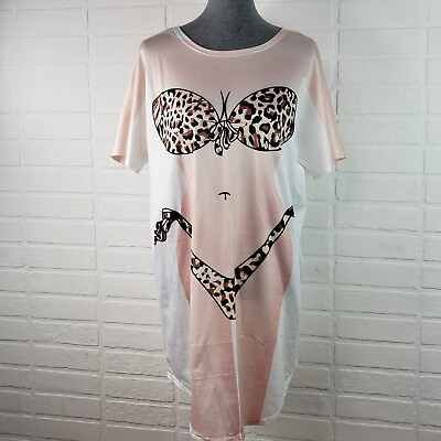 #ad #ad HOTOUCH Swim Bathing Suit Coverup Womens Size M Bikini Printed Beach Funwear $14.99