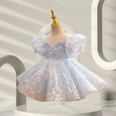 #ad Children Evening Dresses Girls Birthday Party Dress Prom Shiny Sequins Dress $80.96
