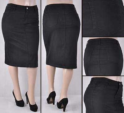 #ad New Women stretch Skirt Color Skirt Midi Calf length 26quot; 28quot; Size XL #SK XL 12 $24.99
