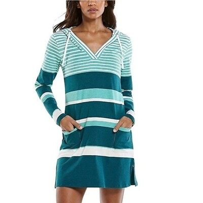 #ad Coolibar Catalina Beach Cover Up Dress UPF 50 Striped Sun Protective Women#x27;s Med $27.00