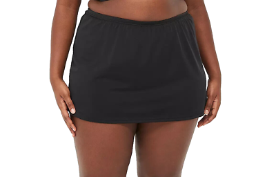 #ad Cacique New With Tags Black Faux Wrap Swim Skirt Plus Size 24W $45.04