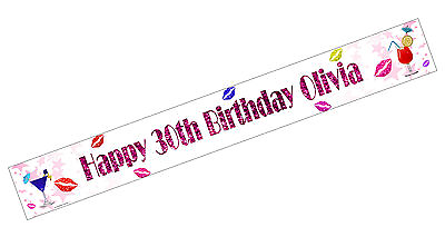 PERSONALISED BANNERS NAME AGE PHOTO BIRTHDAY cocktail 40th 21st 50th 60th I2 GBP 4.45
