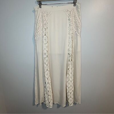 #ad #ad Altar#x27;d State Crochet Lace Maxi Skirt Cream Size L $30.00