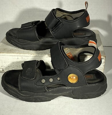 #ad HARLEY DAVIDSON Women’s Sandals Black Leather Open Toe Size US 5 UK 4.5 EUR 37 $37.88