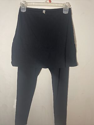 #ad Legacy Legwear Black Skirted Capri Leggings New Skirt Travel Workout XXS $19.89