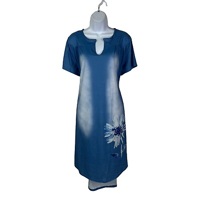 Womens Plus dress Summer Polyester short sleeve printed loose Vneck A 39 $10.46