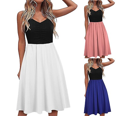 #ad 2023 Spring Summer Women#x27;s Dress Solid Cocktail Dresses for Women plus Size $19.12