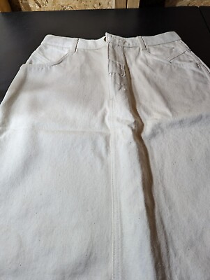 #ad ladies size 10 denim knee length skirt in a cream color $13.49