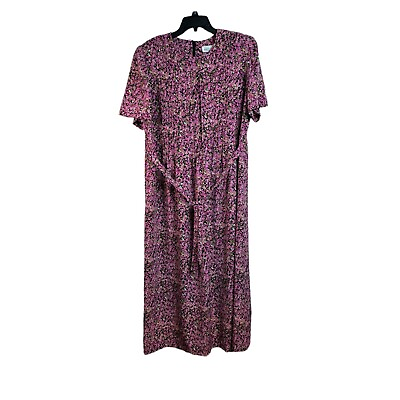 #ad Vintage lady Dorby floral maxi dress sz14W Pleated $24.95