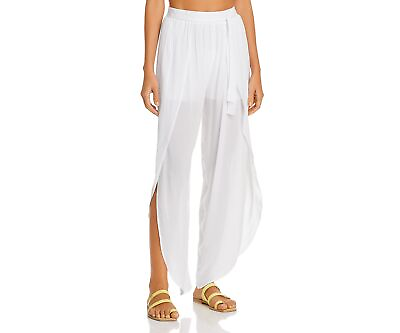 #ad Aqua Swim Petal Beach Swim Cover Up Pants Swimwear White Size Small $52.70