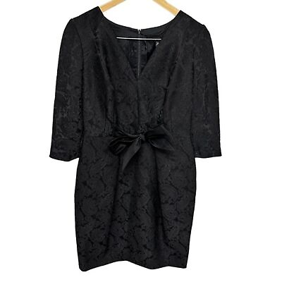 Carmen Marc Valvo Dress Womens Size 10 Black Cocktail Party Lace Mid Length $39.99