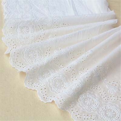 100% Cotton Lace Trim Eyelet Floral Cotton Lace Edge DIY Applique Crochet Sewing $6.80