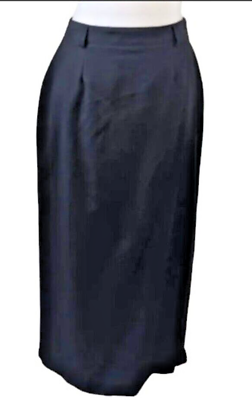 #ad Classic Black Pencil Skirt 10 Maxi Wool Buttoned Back Art Deco by LOOKS Canada $17.71