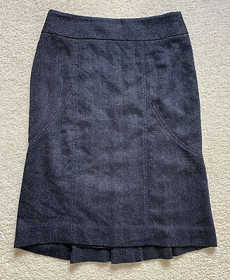 #ad Ann Taylor Virgin Wool Blend Pencil Skirt Women’s Sz 4 Tweed Gray Career Office $19.99