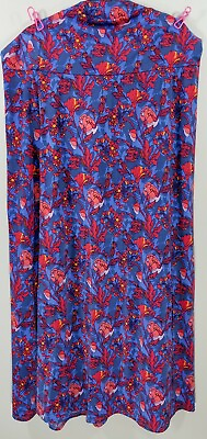 NWT LuLaRoe Maxi Skirt Blue Red Orange Floral 3XL $13.99