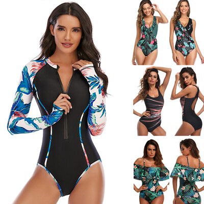#ad Women One Piece Swimwear Monokini Push Up Padded Bra Bikini Beachwear Swimsuit $17.99