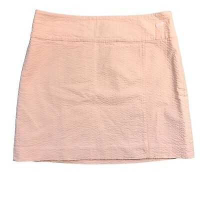 #ad #ad Vineyard Vines Faux Wrap Seersucker Mini Skirt Women#x27;s Size 4 Peach Cotton Lined $29.99