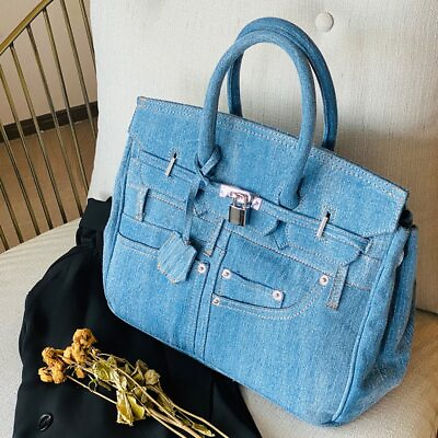 #ad Women Tote Handbag Elegant Lady Shoulder Crossbody Bags High Quality Blue Black $47.99