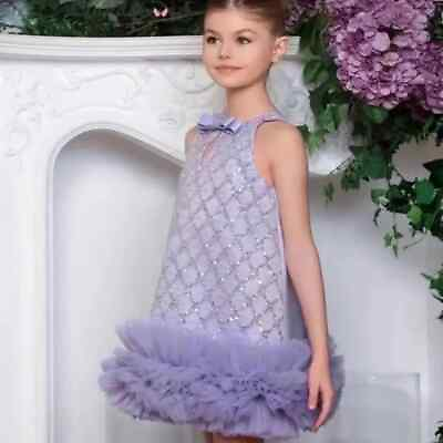 #ad Children Sleeveless Sequin Dress Wedding Birthday Party Flower Girls Dresses $82.93