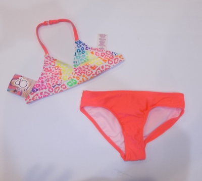OP Girls Size 14 16 Neon Orange 2 Piece Bikini Swimsuit Set $12.74
