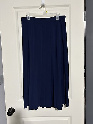 #ad Women’s Navy Sz 16 Pleated Midi Skirt Length 33.5” Waist 33.5” $12.00