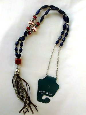 #ad Americana Women#x27;s Boho and Glass Tassel Necklace New 32quot; US Seller $9.80