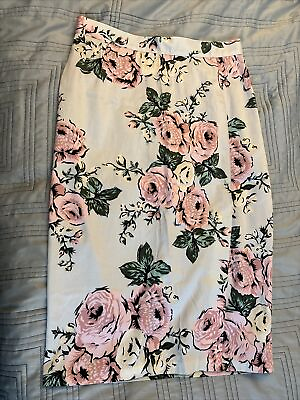 #ad Pinup Couture Deadly Dames Pink Rose Wiggle Skirt Size Large $50.00