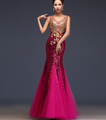 Sexy Evening Dress Formal Prom Party Gown Cocktail Bridesmaid Maxi Wedding Dress $79.95