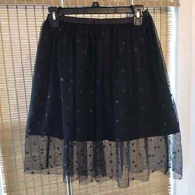 #ad Cat amp; Jack girl’s black maxi length skirt crinoline lace overlay size 10 12 L $14.00